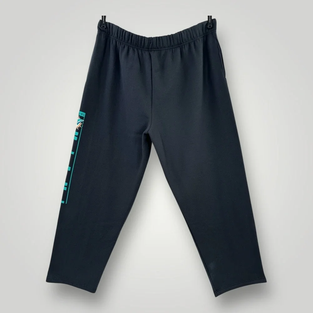 Miami Dolphins NFL Team Apparel Sweatpants Mens 3XL Black‎ Graphic Print 42x34